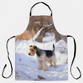 Wire Fox Terrier lässt es Weihnachten schnee Schürze (Vorderseite)