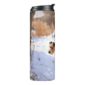 Wire Fox Terrier lässt es Weihnachten schnee Thermosbecher (Nach links gedreht)