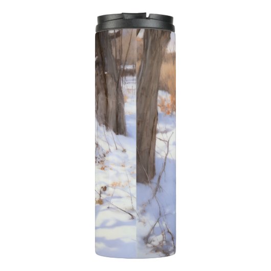 Wire Fox Terrier lässt es Weihnachten schnee Thermosbecher (Rückseite)