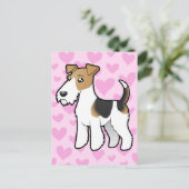 Wire Fox Terrier Liebe Postkarte (Stehend Vorderseite)