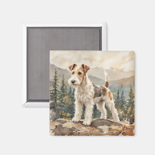 Wire Fox Terrier Magnet (Vorderseite/Rückseite)