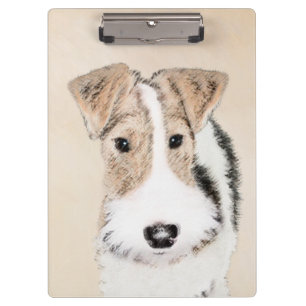 Wire Fox Terrier Malerei - Süße originelle Hundeku Klemmbrett