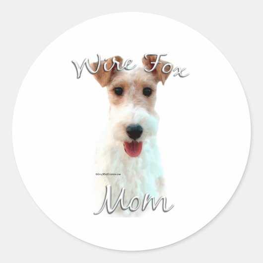 Wire Fox Terrier Mama 2 Runder Aufkleber (Vorderseite)