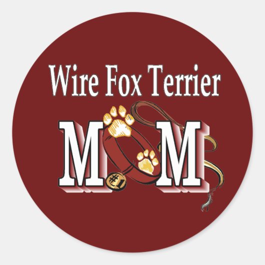 Wire Fox Terrier Mama Geschenke Runder Aufkleber (Vorderseite)