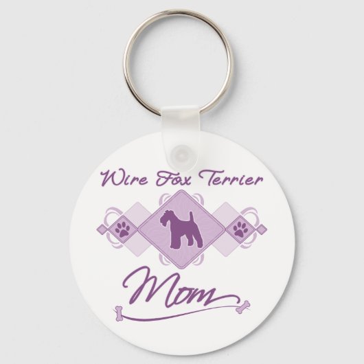 Wire Fox Terrier Mama Schlüsselanhänger (Vorderseite)