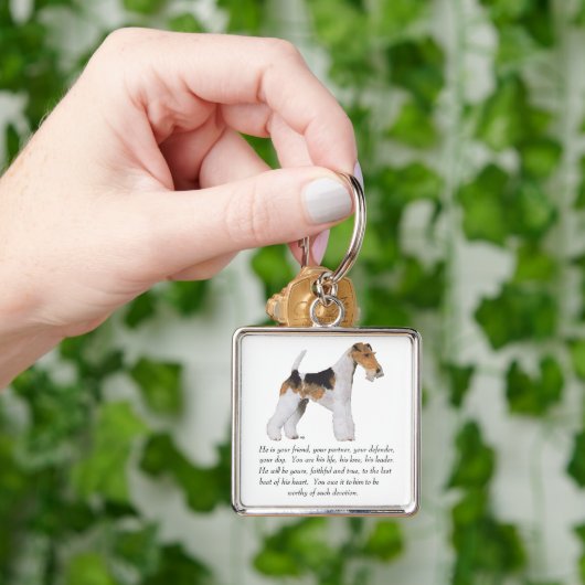 Wire Fox Terrier Memory / Dedication MALE Schlüsselanhänger (Hand)