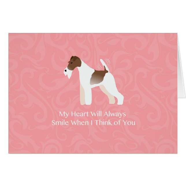 Wire Fox Terrier Minimalistische Silhouette Design (Vorderseite (Horizontal))