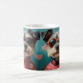 Wire Fox Terrier mit Herz-Rose Valentinstag Kaffeetasse (Mittel)