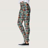 Wire Fox Terrier mit Herz-Rose Valentinstag Leggings (Links)