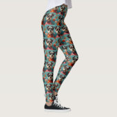 Wire Fox Terrier mit Herz-Rose Valentinstag Leggings (Rechts)