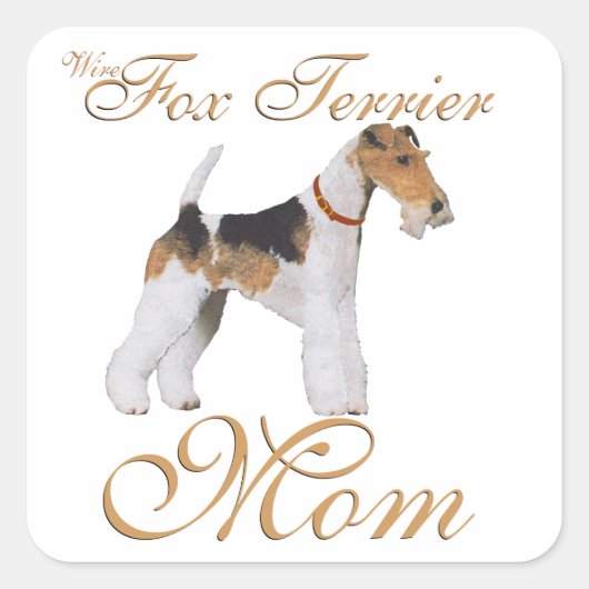 Wire Fox Terrier Muttertag Quadratischer Aufkleber (Vorderseite)