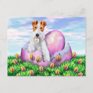 Wire Fox Terrier Oster Feiertagspostkarte