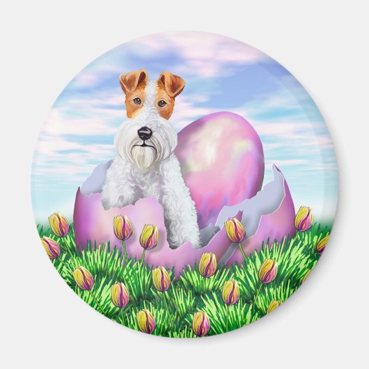 Wire Fox Terrier Oster Magnet (Vorne)