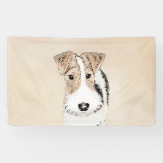 Wire Fox Terrier Painting - Niedliche Original Dog Banner (Horizontal)