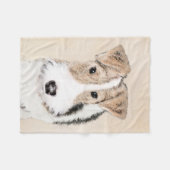 Wire Fox Terrier Painting - Niedliche Original Dog Fleecedecke (Vorderseite (Horizontal))