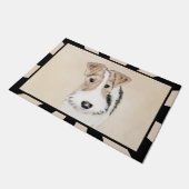 Wire Fox Terrier Painting - Niedliche Original Dog Fußmatte (Schrägansicht)