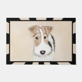 Wire Fox Terrier Painting - Niedliche Original Dog Fußmatte (Vorderseite)