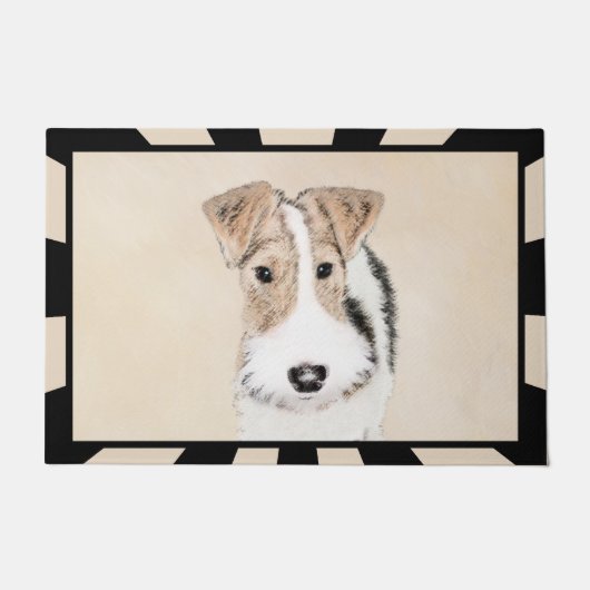 Wire Fox Terrier Painting - Niedliche Original Dog Fußmatte (Vorderseite)