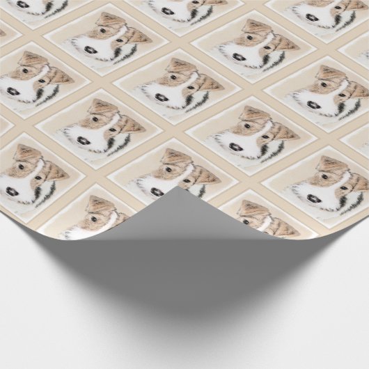 Wire Fox Terrier Painting - Niedliche Original Dog Geschenkpapier (Ecke)