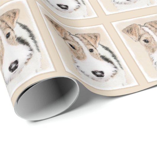 Wire Fox Terrier Painting - Niedliche Original Dog Geschenkpapier (Rolleneckpunkt)