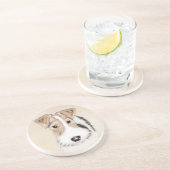 Wire Fox Terrier Painting - Niedliche Original Dog Getränkeuntersetzer (Seite)