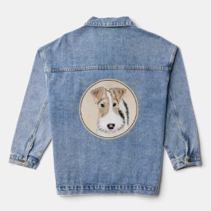 Wire Fox Terrier Painting - Niedliche Original Dog Jeansjacke