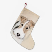 Wire Fox Terrier Painting - Niedliche Original Dog Kleiner Weihnachtsstrumpf (Vorderansicht (hängend))