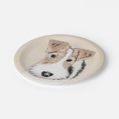 Wire Fox Terrier Painting - Niedliche Original Dog Pappteller (Schrägansicht)
