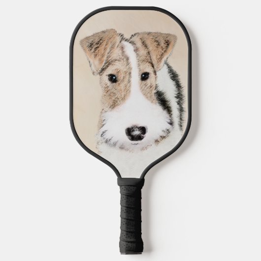 Wire Fox Terrier Painting - Niedliche Original Dog Pickleball Schläger (Vorderseite)