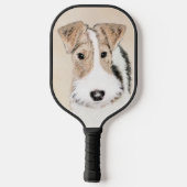 Wire Fox Terrier Painting - Niedliche Original Dog Pickleball Schläger (Rückseite)