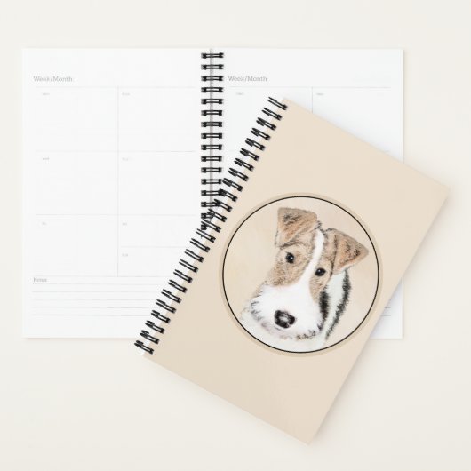 Wire Fox Terrier Painting - Niedliche Original Dog Planer (Anzeige)