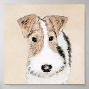 Wire Fox Terrier Painting - Niedliche Original Dog Poster