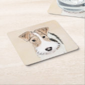 Wire Fox Terrier Painting - Niedliche Original Dog Rechteckiger Pappuntersetzer (angewinkelt)