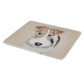 Wire Fox Terrier Painting - Niedliche Original Dog Schneidebrett (Ecke)
