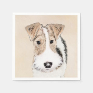 Wire Fox Terrier Painting - Niedliche Original Dog Serviette