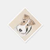 Wire Fox Terrier Painting - Niedliche Original Dog Serviette (Ecke)