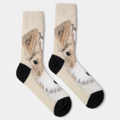 Wire Fox Terrier Painting - Niedliche Original Dog Socken (Rechts)