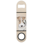 Wire Fox Terrier Painting - Niedliche Original Dog Speed Flaschenöffner (Vorderseite)