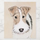 Wire Fox Terrier Painting - Niedliche Original Dog Weinetikett (Einzelnes Label)