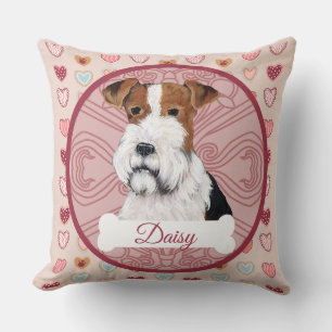 Wire Fox Terrier Personalisiertes Valentins Kissen