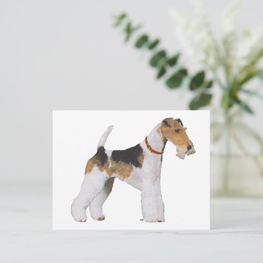Wire Fox Terrier Postkarte (Stehend Vorderseite)