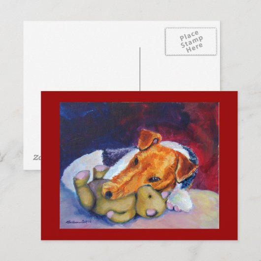 Wire Fox Terrier Postkarte (Vorne/Hinten)