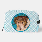 Wire Fox Terrier Puppy Malerei Tricolor Dog Art Waschbeutel (Rückseite)