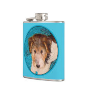 Wire Fox Terrier Puppy Painting - Original Dog Art Flachmann (Links)