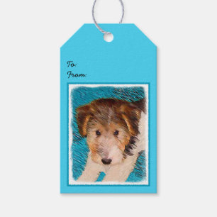 Wire Fox Terrier Puppy Painting - Original Dog Art Geschenkanhänger