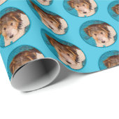 Wire Fox Terrier Puppy Painting - Original Dog Art Geschenkpapier (Rolleneckpunkt)