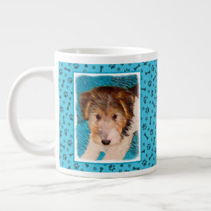 Wire Fox Terrier Puppy Painting - Original Dog Art Jumbo-Tasse
