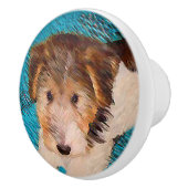 Wire Fox Terrier Puppy Painting - Original Dog Art Keramikknauf (Rechts)