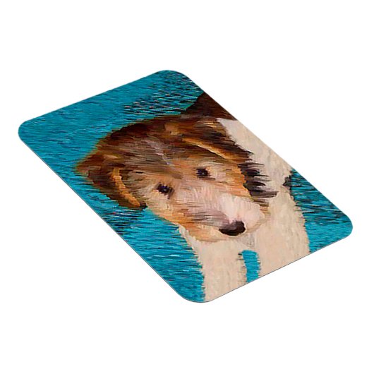 Wire Fox Terrier Puppy Painting - Original Dog Art Magnet (Rechte Seite)