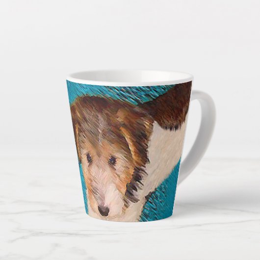 Wire Fox Terrier Puppy Painting - Original Dog Art Milchtasse (Rechte Ecke)